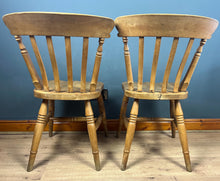 Load image into Gallery viewer, Vintage Pair Of Chairs In A Farmhouse Beech Dining Kitchen Design
