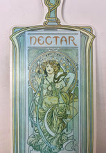 Load image into Gallery viewer, Beautiful vintage decorative cutting board featuring Alphonse Mucha's Art Nouveau design for Nectar, Liqueur Superfine.
