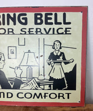Load image into Gallery viewer, Vintage Metal "Ring Bell For Service" Sign, Home Bar Decor

