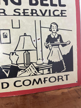 Load image into Gallery viewer, Vintage Metal "Ring Bell For Service" Sign, Home Bar Decor
