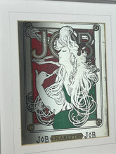 Load image into Gallery viewer, Beautiful Vintage Art Nouveau Mirror, Job Cigarette, Mucha Wall Art, French Advertising Picture
