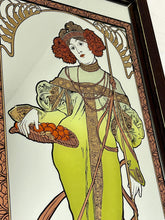 Load image into Gallery viewer, Art Nouveau Mucha Autumn, Four Seasons, Picture Mirror , Collectibles Design, Wall Art Piece
