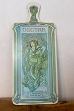 Load image into Gallery viewer, Beautiful vintage decorative cutting board featuring Alphonse Mucha's Art Nouveau design for Nectar, Liqueur Superfine.
