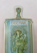 Load image into Gallery viewer, Beautiful vintage decorative cutting board featuring Alphonse Mucha's Art Nouveau design for Nectar, Liqueur Superfine.
