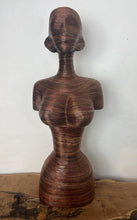 Load image into Gallery viewer, The sculpture features a sleek, voluptuous design where the material outlines the curves of the female form and a stylized bob haircut.  Unique contemporary home decor or art, beautiful mannequin for displaying items like jewelry or just as a stand out piece.
