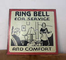 Load image into Gallery viewer, Vintage Metal "Ring Bell For Service" Sign, Home Bar Decor
