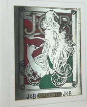Load image into Gallery viewer, Beautiful Vintage Art Nouveau Mirror, Job Cigarette, Mucha Wall Art, French Advertising Picture
