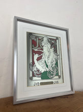 Load image into Gallery viewer, Beautiful Vintage Art Nouveau Mirror, Job Cigarette, Mucha Wall Art, French Advertising Picture
