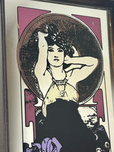 Load image into Gallery viewer, Amethyst is a famous Art Nouveau lithograph created by the Czech artist Alphonse Mucha in 1900. It is one of four works in his acclaimed "The Precious Stones" series, where each panel features a woman personifying a specific gemstone.
