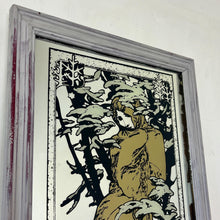 Load image into Gallery viewer, The design is stunning, featuring a glamorous lady wearing a long white shawl against a winter backdrop of trees and plants with a snowy finish. The border is equally impressive with stars and gold infill, hints of gold, and a winter mark in a lovely font.
