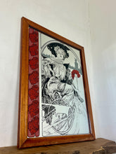 Load image into Gallery viewer, Vintage Alphonse Mucha Art Nouveau Mirror, Christmas Noel 1903 Picture, Advertising Piece
