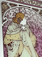 Load image into Gallery viewer, Beautiful Vintage Mucha Art Nouveau Mirror, La Dame De Camelias, Sarah Bernhardt Theatre Advertising, Lithograph Art, Wall Picture Signs
