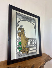 Load image into Gallery viewer, Vintage Mucha Art Nouveau Mirror, La Dame De Camelias, Sarah Bernhardt, Theatre Advertising
