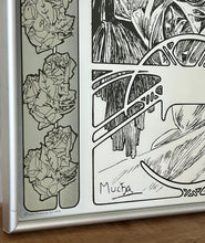 Load image into Gallery viewer, Vintage Alphonse Mucha Art Nouveau Mirror, Christmas Noel 1903 Picture, Beautiful Advertising Piece
