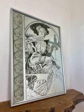 Load image into Gallery viewer, Vintage Alphonse Mucha Art Nouveau Mirror, Christmas Noel 1903 Picture, Beautiful Advertising Piece
