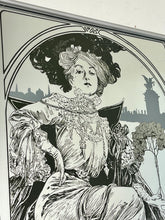 Load image into Gallery viewer, Vintage Alphonse Mucha Art Nouveau Mirror, Christmas Noel 1903 Picture, Beautiful Advertising Piece
