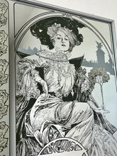 Load image into Gallery viewer, Vintage Alphonse Mucha Art Nouveau Mirror, Christmas Noel 1903 Picture, Beautiful Advertising Piece
