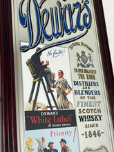 Load image into Gallery viewer, Dewars Vintage Scotch Whisky Mirror, Advertising Sign, Wine And Spirits, Wall Art, Interior Design, Scottish Bar Pub Collectibles Piece
