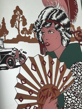 Load image into Gallery viewer, Vintage Art Mirror Au Revoir, Art Deco Fashion Illustration, French Vogue Artist George Barbier
