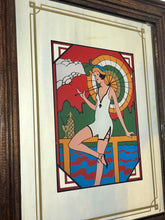 Load image into Gallery viewer, A beautiful Art Deco mirror is a popular decorative print that depicts a woman, sometimes referred to as a "flapper girl," in a 1920s aesthetic.
