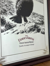 Load image into Gallery viewer, The Famous Grouse advertising wall mirror featuring the brand's iconic red grouse image and the slogan "Quality in an age of change"
