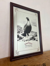 Load image into Gallery viewer, The Famous Grouse advertising wall mirror features the brand's iconic red grouse image and the slogan "Quality in an age of change"
