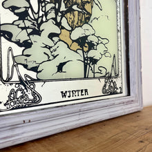 Load image into Gallery viewer, The design is stunning, featuring a glamorous lady wearing a long white shawl against a winter backdrop of trees and plants with a snowy finish. The border is equally impressive with stars and gold infill, hints of gold, and a winter mark in a lovely font.
