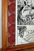 Load image into Gallery viewer, A central female figure with flowing hair, a common motif in Mucha's works. Rich, decorative elements including flowers and an ornate background, emphasizing nature's forms.
