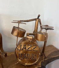 Load image into Gallery viewer, Joyful Set Of Large, Handcrafted Metal Folk Art Sculptures Of A Jazz Band, Decorative Art Piece
