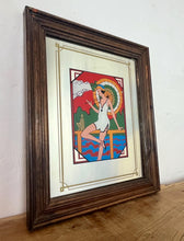 Load image into Gallery viewer, Art Deco Advertising Mirror, Flapper Girl, Linda Joy Green Picture
