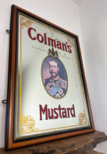 Load image into Gallery viewer, Vintage Mid-Century Colman's Mustard Pub Mirror, Royal Warrant, King George V, British History, Advertising Picture

