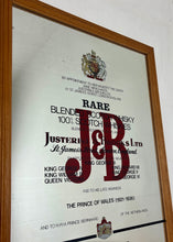 Load image into Gallery viewer, Vintage J&amp;B Rare Scotch Whisky Advertising Mirror, Pub and Bar Collectable
