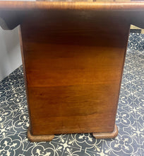 Load image into Gallery viewer, Vintage Art Deco dining table, dating from the 1930s. 
The table is primarily crafted from burr walnut, often featuring highly figured or "book-matched" walnut veneers on the top surface to showcase striking natural grain patterns.
