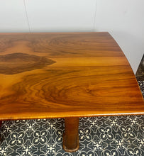 Load image into Gallery viewer, Vintage Art Deco dining table, dating from the 1930s. 
The table is primarily crafted from burr walnut, often featuring highly figured or "book-matched" walnut veneers on the top surface to showcase striking natural grain patterns.
