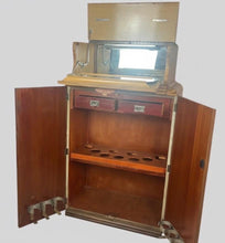 Load image into Gallery viewer, This stunning piece of furniture is an antique Art Deco cocktail cabinet, dating from the 1930’s. It is crafted from figured walnut veneer, a hallmark of the period, known for its distinctive, decorative grain patterns.
