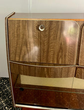 Load image into Gallery viewer, This stylish piece of furniture is a vintage mid-century modern (MCM) bureau and drinks cabinet, often attributed to the maker Hubbinet.

