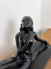 Load image into Gallery viewer, Mid Century Art Deco Lady Figure Ebonised Statue
