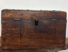 Load image into Gallery viewer, Antique 19th Century Anglo Indian Wood and Brass Bound Chest Trunk
