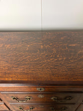 Load image into Gallery viewer, North Country regional antique: The "Mule Chest" Configuration: The upper rows feature faux (dummy) drawer fronts. The top planked lid lifts open like a traditional coffer or blanket box, while only the lower drawers are fully functional.
