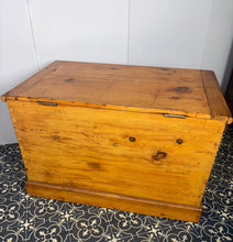 Load image into Gallery viewer, Antique 19th Century Large Victorian pine trunk Blanket box
