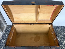 Load image into Gallery viewer, This beautiful piece is an antique dome-top (or barrel-top) steamer trunk, commonly manufactured during the late 19th century (circa 1870–1900).
