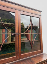 Load image into Gallery viewer, Beautiful Georgian Mahogany Inlaid Secretaire Bookcase, Classic 18th Century British Furniture Desk Design
