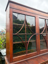 Load image into Gallery viewer, Beautiful Georgian Mahogany Inlaid Secretaire Bookcase, Classic 18th Century British Furniture Desk Design
