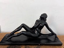 Load image into Gallery viewer, Mid Century Art Deco Lady Figure Ebonised Statue

