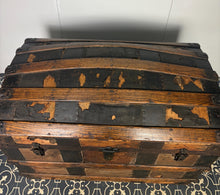 Load image into Gallery viewer, Antique Victorian 19th Century Dome Trunk, Steamer Sea Chest
