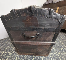 Load image into Gallery viewer, Antique Victorian 19th Century Barrel Dome Trunk, Steamer Travel Sea Chest
