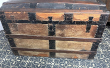 Load image into Gallery viewer, Antique Victorian 19th Century Barrel Dome Trunk, Steamer Travel Sea Chest
