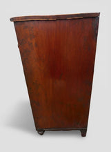 Load image into Gallery viewer, Beautiful Georgian mahogany inlaid secrétaire bookcase, a classic 18th century British furniture design. It combines a display cabinet, a pull-out hidden desk space, and a functional chest of drawers into a single multi-tier case piece.
