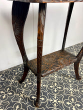 Load image into Gallery viewer, Antique Japanese Hand Carved Two Tier Side Table For Liberty and Co ( circa 1900 )
