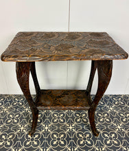 Load image into Gallery viewer, Antique Japanese Hand-Carved Two-Tier Side Table for Liberty &amp; Co. (Circa 1900)
